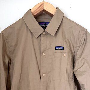 PATAGONIA Mens Khaki Snap Lightweight‎ All-Wear Hemp Coaches Jacket Medium